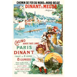 Affiche voyage Dinant sur Meuse Belgique