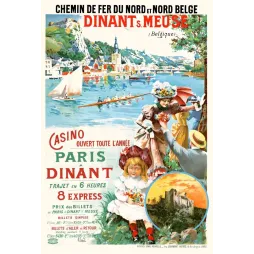 Affiche voyage Dinant sur Meuse Belgique