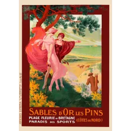 Affiche Sables d'Or les Pins Bretagne par Th. Monnier