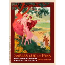 Affiche Sables d'Or les Pins Bretagne par Th. Monnier