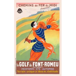 Affiche Golf de Font-Romeu Pyrénées par Leonetto Cappiello