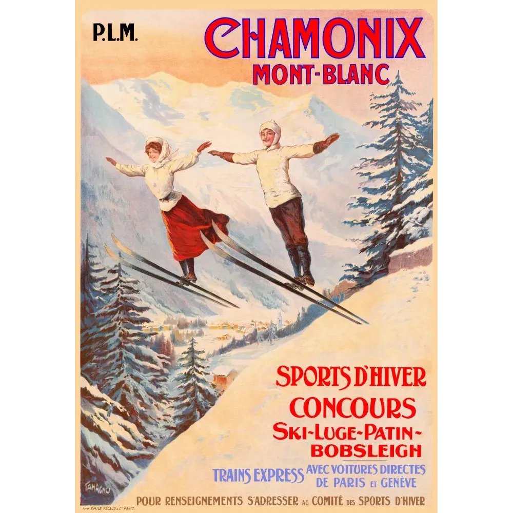 Affiche Chamonix Mont-Blanc par Tamagno Affiche Chamonix Mont-Blanc par Tamagno