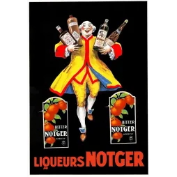 Publicité Liqueurs Notger Bitter apéritif oranges personnage costumé bouteilles