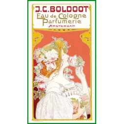 Publicité J.C. Boldoot Eau de Cologne Amsterdam femme roses Art nouveau parfum
