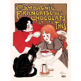 Compagnie Française Chocolats Thés Steinlen chat noir thé Chine mère fille