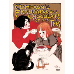 Compagnie Française Chocolats Thés Steinlen chat noir thé Chine mère fille