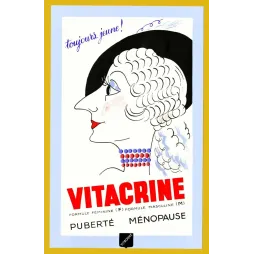 Publicité Vitacrine Toujours Jeune puberté ménopause portrait femme élégante