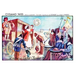 Publicité Cachets Digestifs Charvoz 1935 scène Cyrano Bergerac Roxane siège Arras