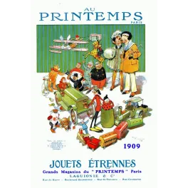 Publicité Au Printemps Paris 1909 Jouets Étrennes avion train cheval bascule enfants