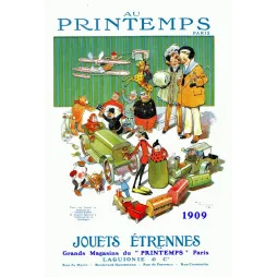 Publicité Au Printemps Paris 1909 Jouets Étrennes avion train cheval bascule enfants