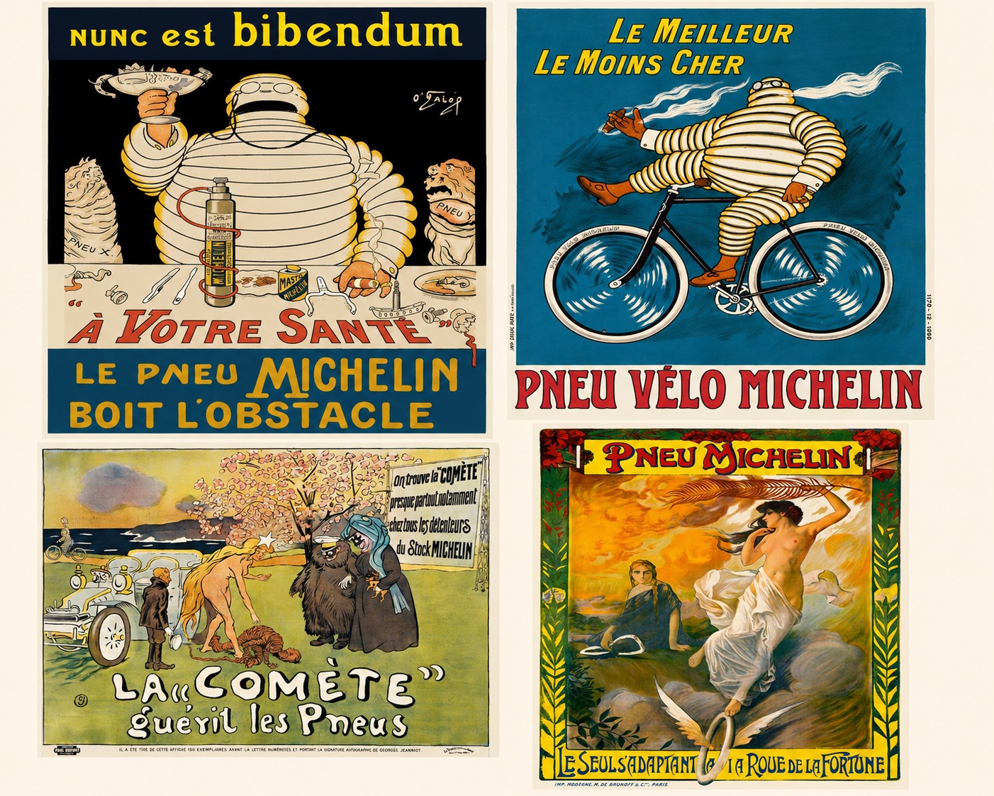 L’Histoire des Plaques Publicitaires Michelin : Bibendum, « Nunc est Bibendum » et le pneu qui « boit l’obstacle »
